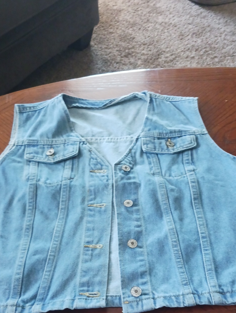 Source Unknown Light Blue Denim Vest